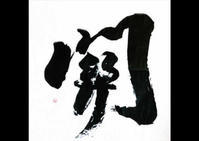 “Barriera 關”, Calligrafia sino-giapponese – inchiostro calligrafico su carta di riso, 70 x 70 cm