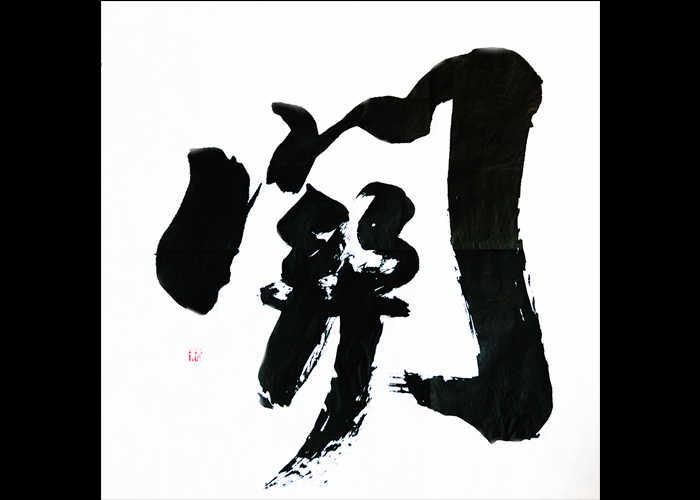 “Barriera 關”, Calligrafia sino-giapponese – inchiostro calligrafico su carta di riso, 70 x 70 cm