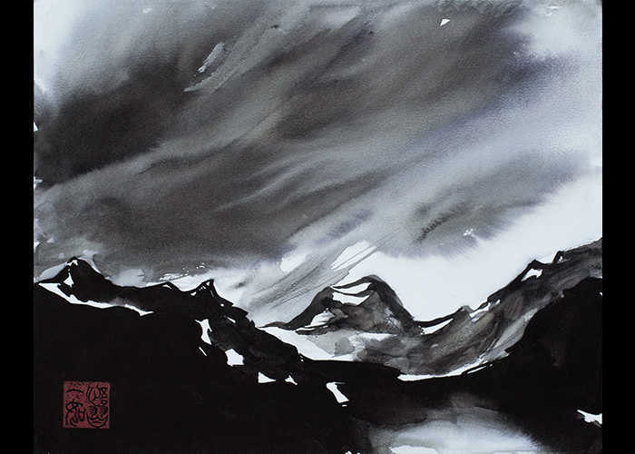 “ARBOLA – 2” – China e aquerelli – China su carta, 40 x 50 cm